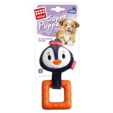 GiGwi - Suppa Puppa Interactive Small Rubber Squeaky Toy - Penguin