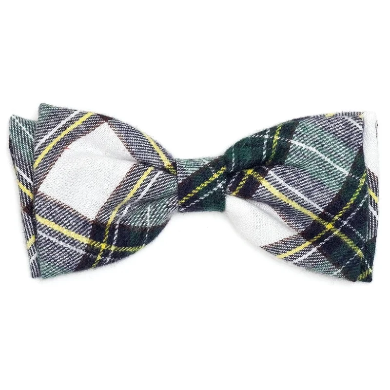 Stewart Tartan Green Dog Bow Tie