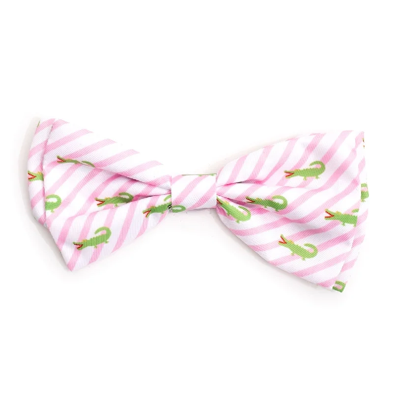 Stripe Alligators Dog Bow Tie