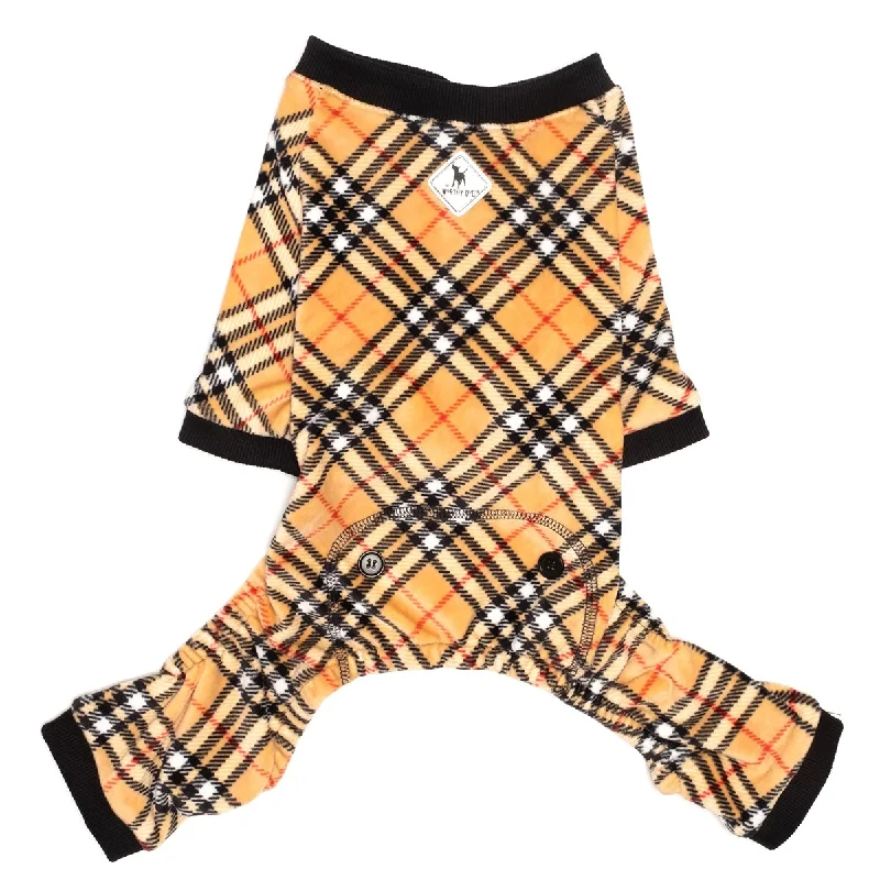 Tan Plaid Dog Pajamas