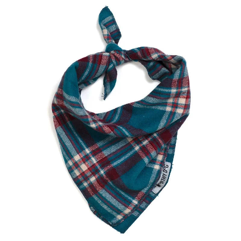 Teal Plaid Dog Bandana