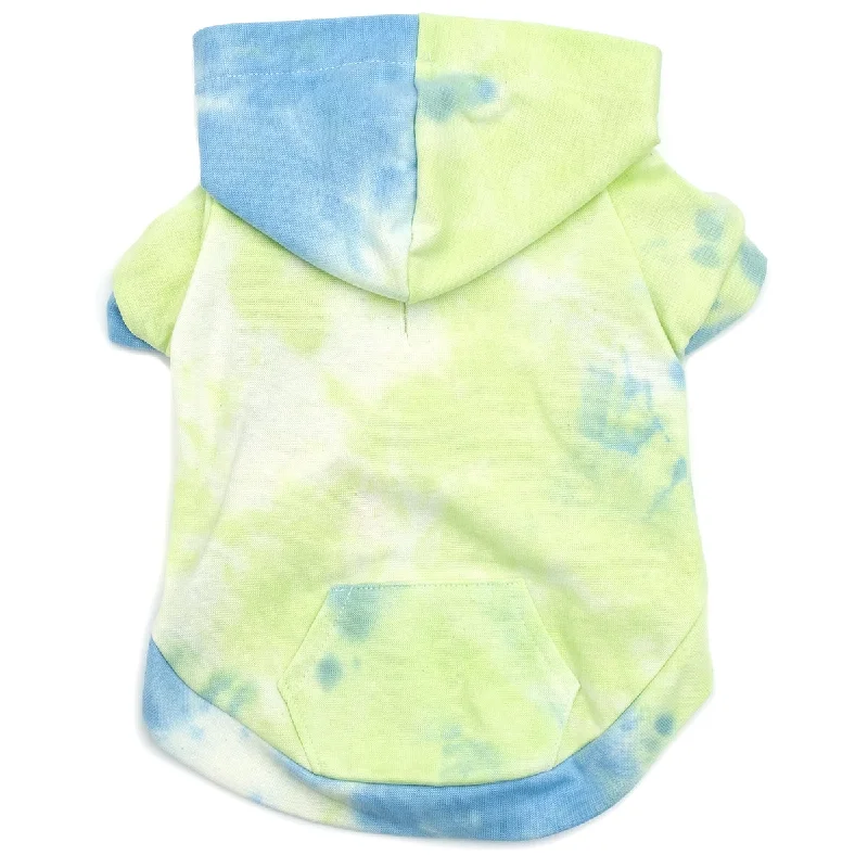 Tie Dye Dog Hoodie Blue