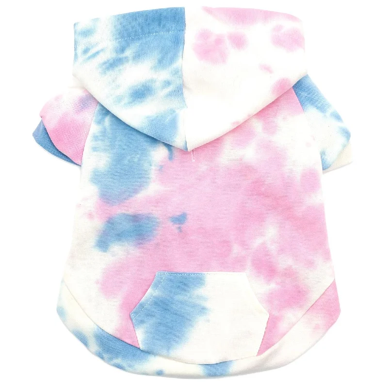 Tie Dye Dog Hoodie Pink