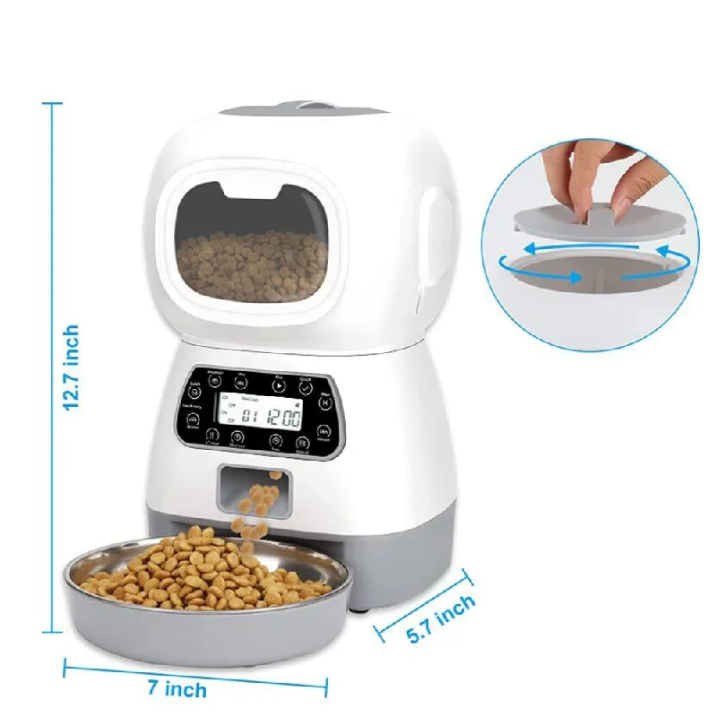 3.5l Dry Food 2l Water Automatic Pet Feeder For Smallmedium Dogs Cats