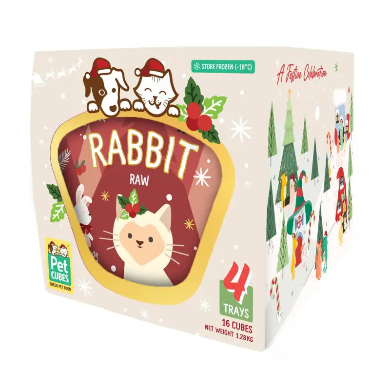 [5% OFF] PetCubes Raw Festive Rabbit for Cats 1.28KG
