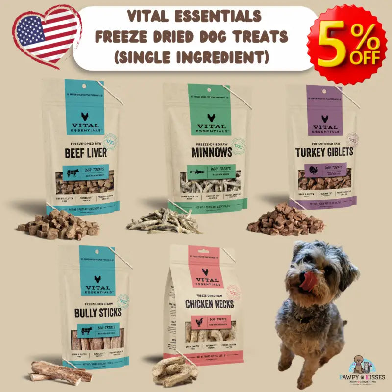 [5% OFF] Vital Essentials® Freeze-Dried SINGLE INGREDIENT Dog Treats (5 Flavours Available)