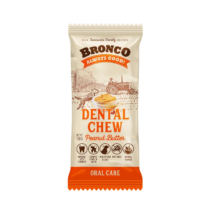 Bronco Peanut Butter Dental Chew Dog Treat