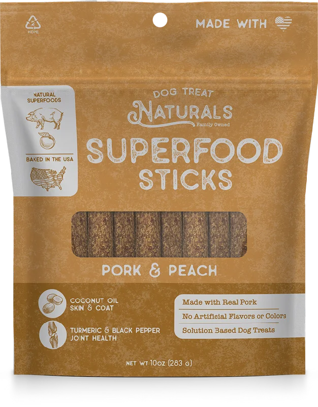 Dog Treat Naturals Pork & Peach Superfood Sticks Dog Treats