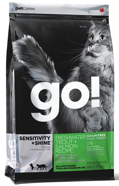 GO! SENSITIVITY + SHINE Cat Food Grain Free Freshwater Trout + Salmon Recipe; Available in 3 sizes