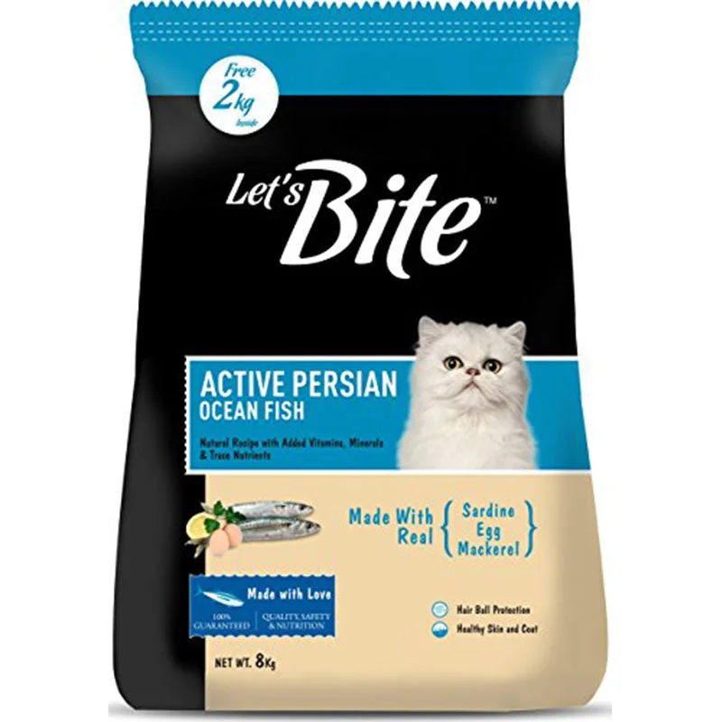 Let's Bite Active Persian Adult Cat Food, 8 kg (2 kg Inside)