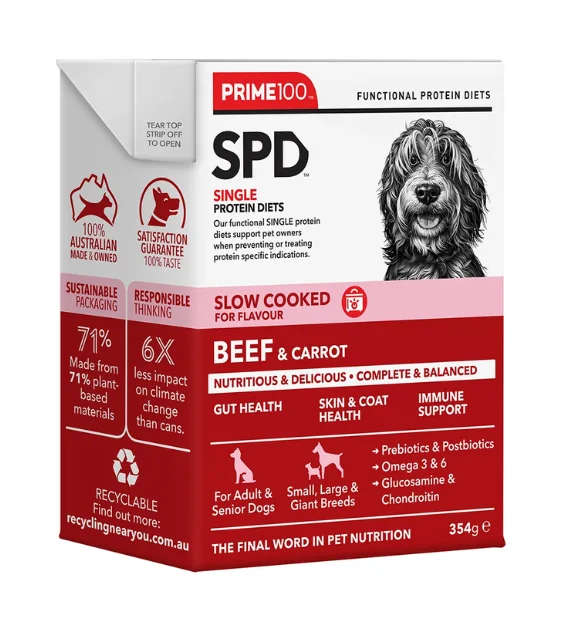 Prime100 SPD Single Protein Diets Slow Cooked Wet Dog Food (Beef & Carrot)