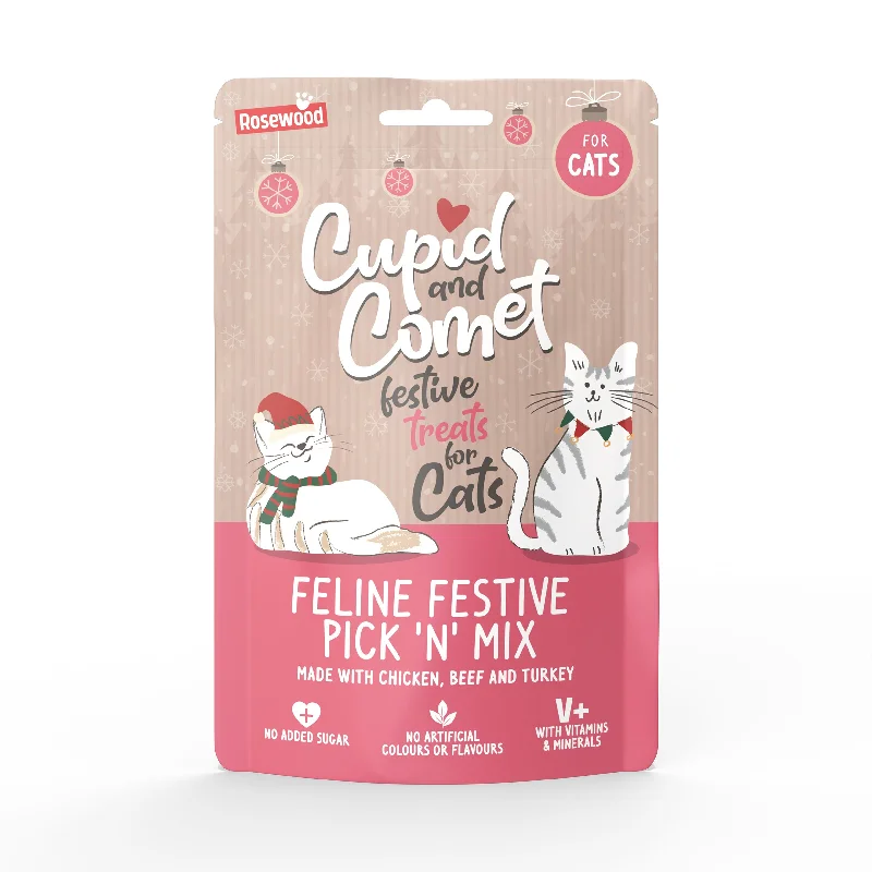 Feline Festive Pick 'n' Mix | Christmas Cat Treat Gift Box by Cupid & Comet