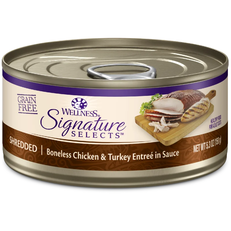 Wellness Signature Selects Shredded Chicken & Turkey in Sauce Wet Cat Food