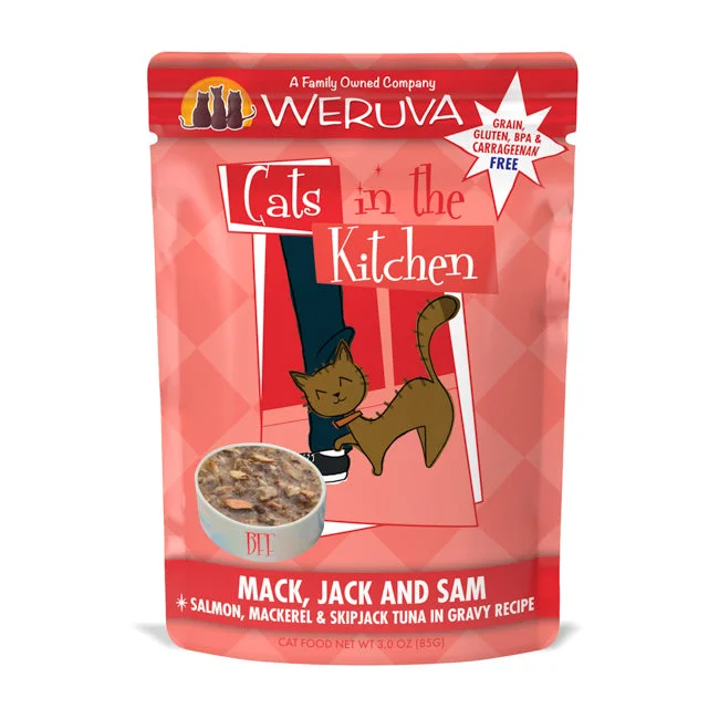 Weruva Mack, Jack & Sam with Salmon, Mackerel & Skipjack Tuna in Gravy