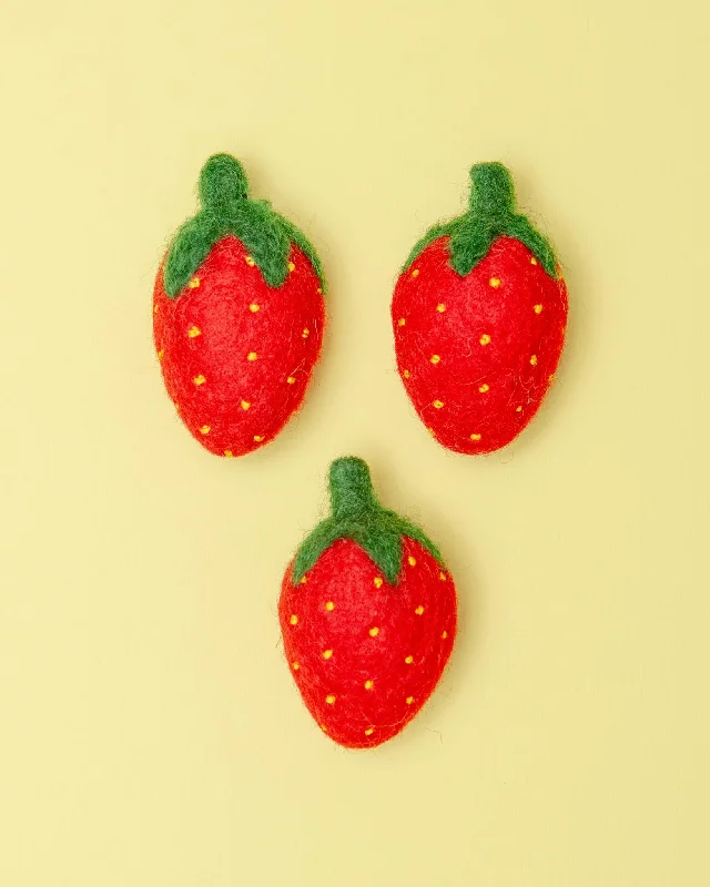 Strawberry Wool Cat Toy